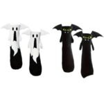 New Design Halloween 3D Ghost Couple Socks Black White Mid-Sized Cotton High Elastic Breathable Anti-Slip Bottom