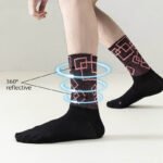 Night Safety Quick Dry Aero Road Cycling Socks Compression Running Socks Compression Nylon High Reflective Cycling Socks - Image 5