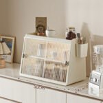 Cup storage rack with dimensions 50cm width 24cm depth 34cm height dustproof kitchen organizer for cups and jars