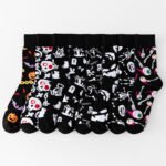 Men's Mid-calf Socks Neutral Sweat-absorbing Breathable Funny Graffiti Jacquard Socks - Image 4