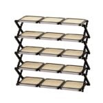 Imported foldable multi layer shoe rack with iron frame space saving storage rack for home and wholesale India