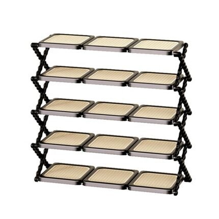 Imported foldable multi layer shoe rack with iron frame space saving storage rack for home and wholesale India