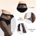 Cross-Border Sexy T-Crotch Plus Size Leopard Anti-Bacterial Pantyhose High Strength Tear-Resistant Base Stockings Durable 30D - Image 6