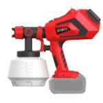 Cordless Spray Gun AC Powered 700ml/min Flow Rate 1200ml Paint Reservoir 70din/sec Viscosity 2.5mm Nozzle Adjustable Spray
