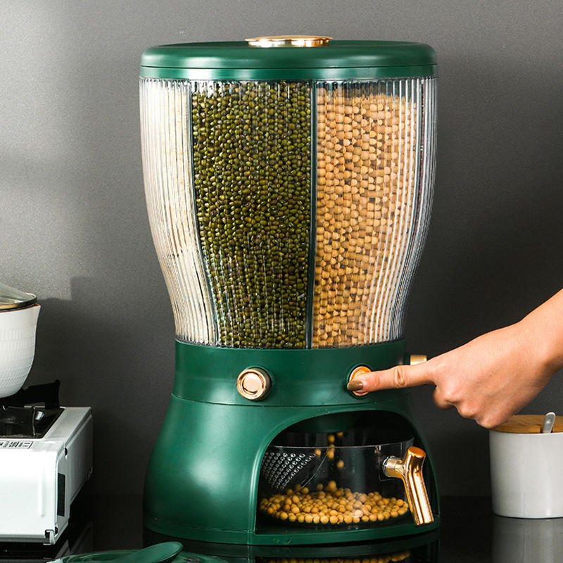 Automatic grain dispenser with button control dispensing cereals and pulses food grade storage container wholesale India
