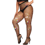 Women's Sexy Latin Ballroom Dance Wear 3 Sizes Black Rhinestone Stockings Slim Diamond Fishnet Pantyhose Tights - Image 6
