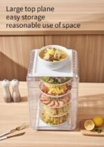 Multi layer insulated food cover box with stacked food trays transparent dustproof kitchen storage organizer