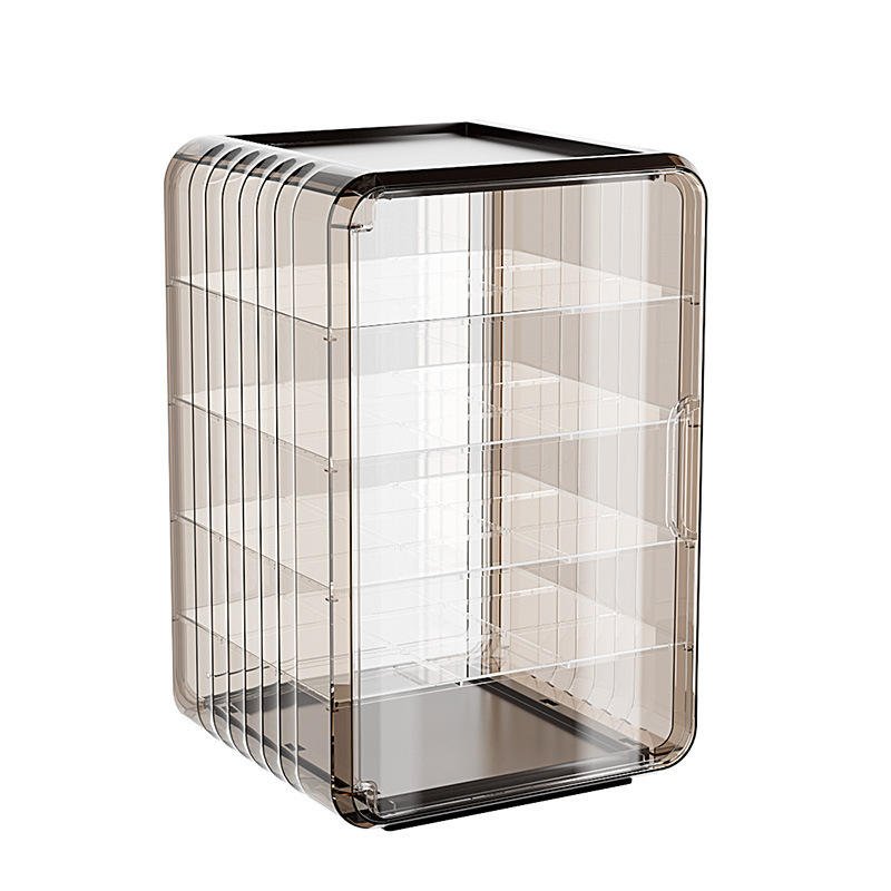 Multi layer insulated food cover box with transparent plastic shelves dustproof kitchen storage organizer