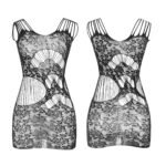 Queen Size Black Transparent Fishnet Mesh Body Stocking Dress Sexy Seamless Knitted Weaving for Plus Size Women - Image 3