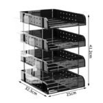 Transparent multi layer file storage rack desktop organizer for office A4 paper document storage box