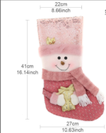 Nonwovens Christmas Decorations Gift Bag Cute Candy Bag Original Pink Glitter Christmas Stockings - Image 7