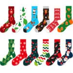 New Santa Claus Cartoon Women Socks Holiday Cotton Crew Socks - Image 5