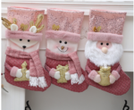 Nonwovens Christmas Decorations Gift Bag Cute Candy Bag Original Pink Glitter Christmas Stockings