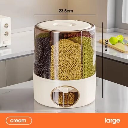 Rotatable grain storage container with multiple compartments for rice and cereals food grade wholesale India