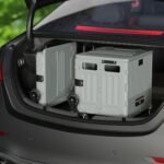 Foldable shopping cart trolley placed in car trunk for easy transport and storage wholesale India