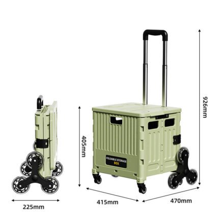 Foldable plastic shopping cart trolley with climbing wheels and handle for wholesale bulk supply in India