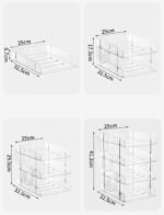 Transparent file storage rack size options 1 tier 2 tier 3 tier 4 tier desktop organizer dimensions office document holder