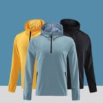 men hooded sports jacket lightweight quick dry zip hoodie outdoor running windbreaker