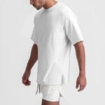 White men oversized t shirt loose fit casual streetwear cotton half sleeve tee