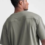 Grey men oversized t shirt loose fit casual streetwear cotton half sleeve tee