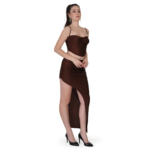 Women White Corset Top with High Slit Long Skirt Co-Ord Set Elegant Party Wear - Image 2