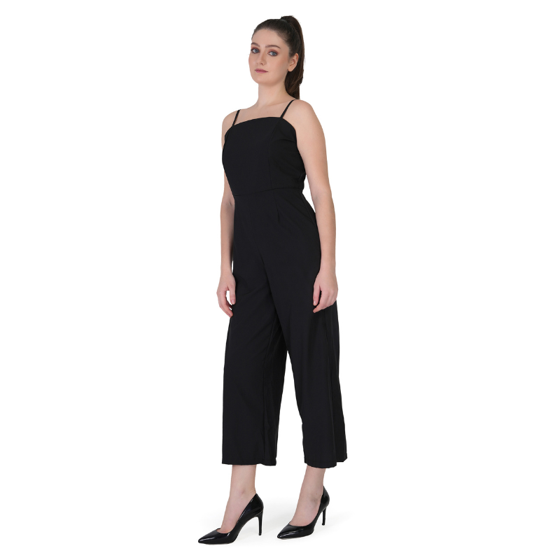 1 Women's Square Neck Wide-Leg Jumpsuit - Image 1