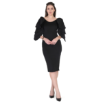 Premium Women's Ruffle Sleeve Bodycon Dress