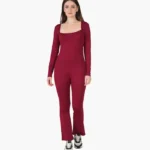 Stylish Square Neck Full Jumpsuit