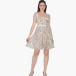 Girl’s Floral Apricot Sleeveless Mini Summer Party Dress
