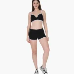 Girl’s Solid black Shorts & Bra set