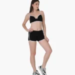 Girl’s Solid black Shorts & Bra set