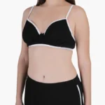 Girl’s Solid black Shorts & Bra set