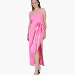 Solid Color Strapless Bodycon Maxi Dress