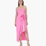 Solid Color Strapless Bodycon Maxi Dress