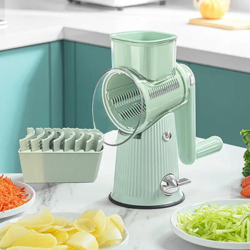 H1152986fe5a84a85a9a5a6c84f995c08U Multi-Function Vegetable Cutter Hand Roller Kitchen Artifact Convenient PP Plastic Wholesale Potato Shred Slicing Machine - Image 1