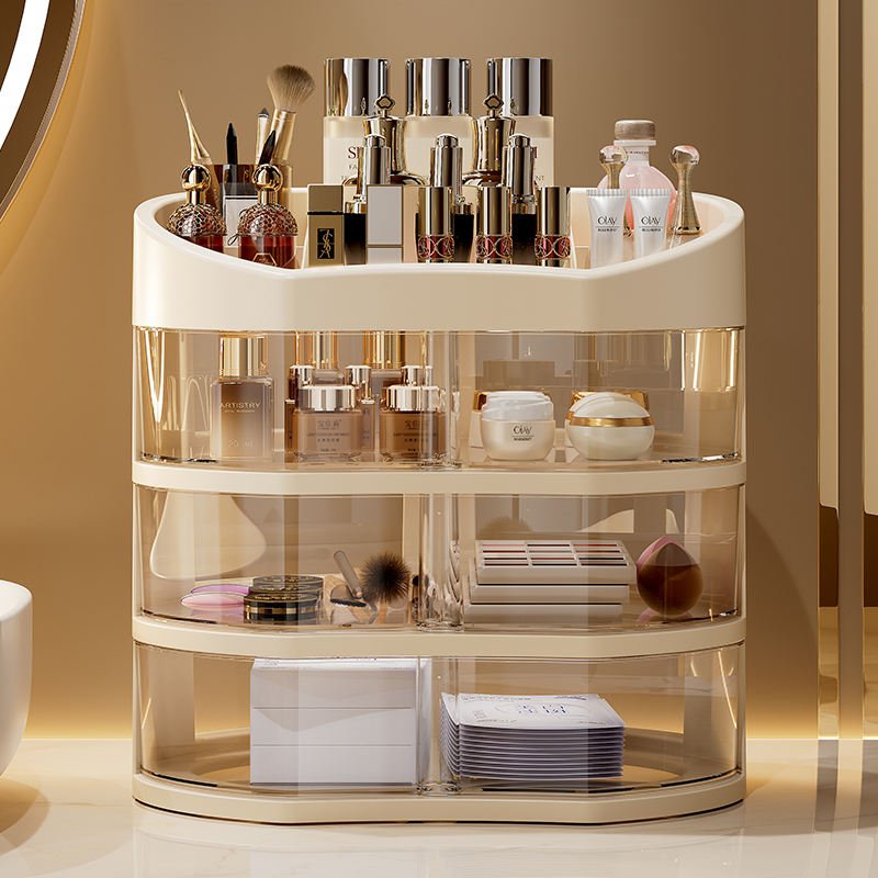 H556a39590d43473cb181c14d55d607748 Transparent Makeup Storage Rack - Image 1