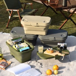 Foldable Camping Storage Box with Serving Tray