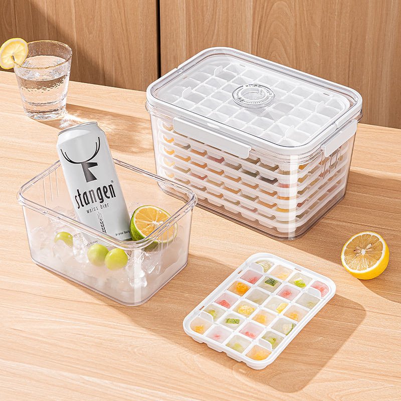H61146a4cf8f044279c874cd26f50c2c0q 24/48 Grid Ice Cube Tray with Lid - Image 1