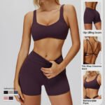 Women's Seamless Gym Wear Set with High Waist Leggings