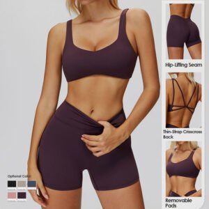Women's Seamless Gym Wear Set with High Waist Leggings