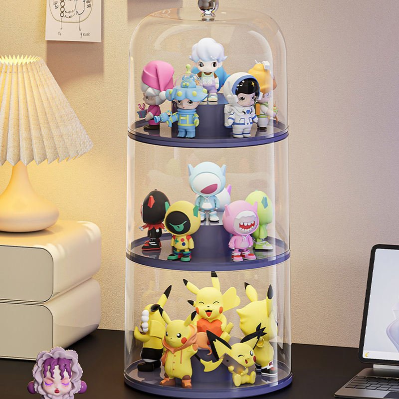 Hbd828c3e0dd54fff865b125074c7e6a6E 1/2/3 Tier Acrylic Display Case for Dolls & Collectibles - Image 1