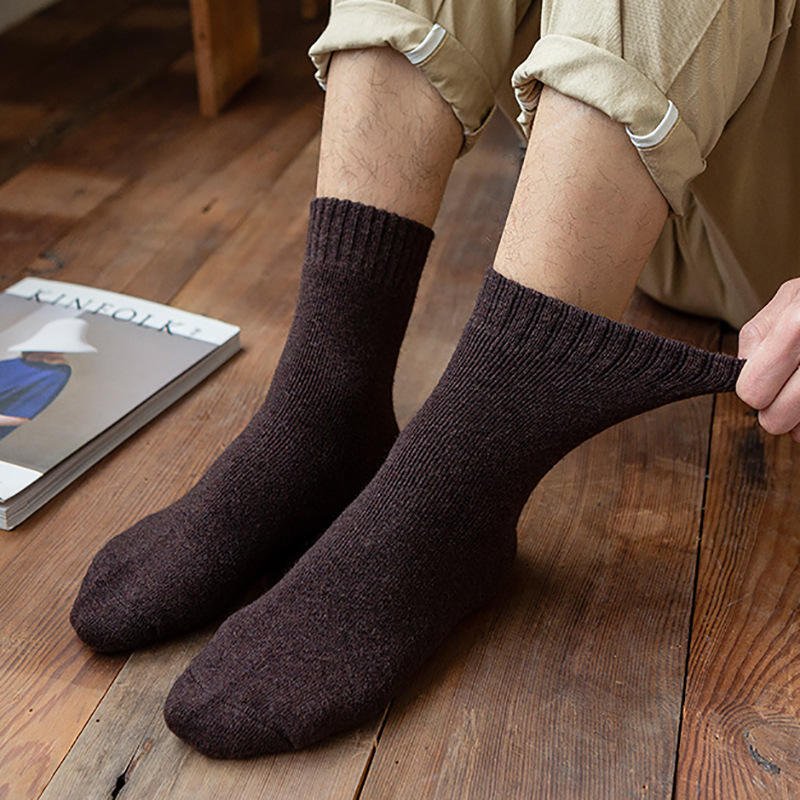 Hd794ee16626645648493c31b585b6259Q Soft Wool Blend Winter Crew Socks for Casual & Outdoor Use - Image 1