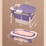 Foldable Bath Tub for Babies&Adults with Lid up to 71.5CM High Portable Design With Storage Compartment and Massage Roller