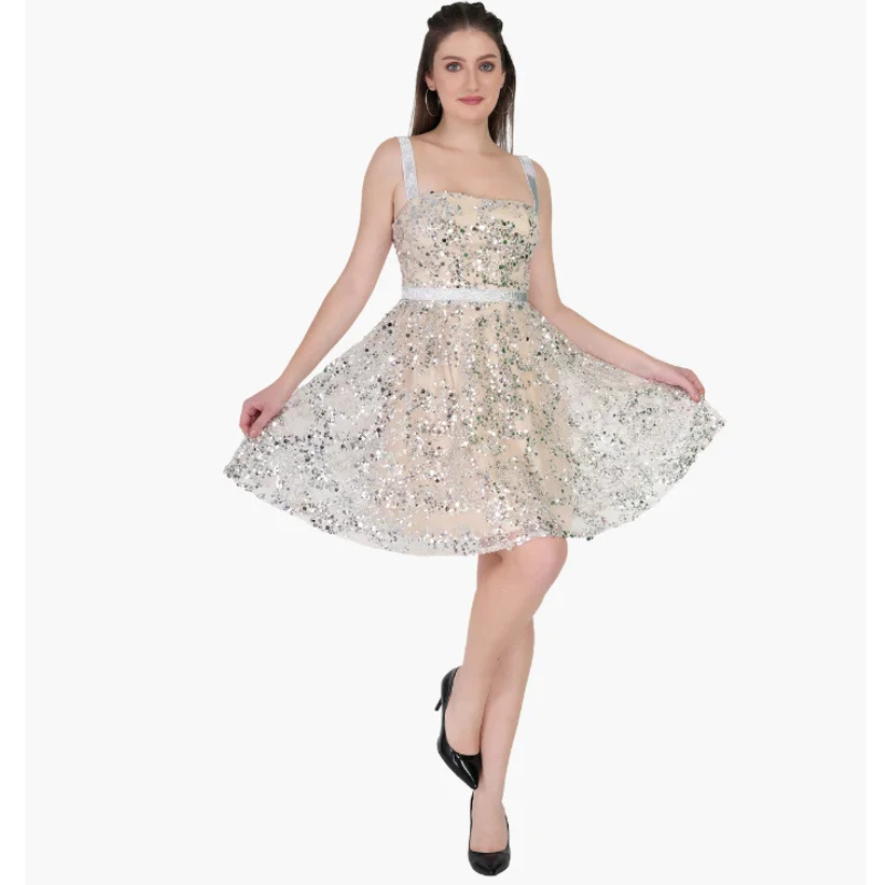 Untitled design (22) Girl’s Floral Apricot Sleeveless Mini Summer Party Dress - Image 1
