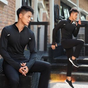Premium Men's Quick-Dry Half Zip Sports T-Shirt
