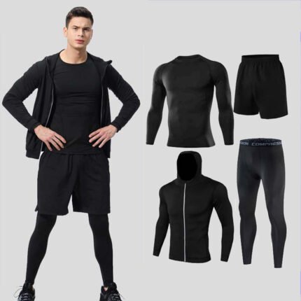 Premium 5-Piece Men's Gym Wear Set