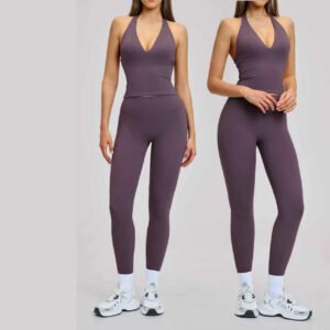 Women’s Stretchable Backless Activewear Set