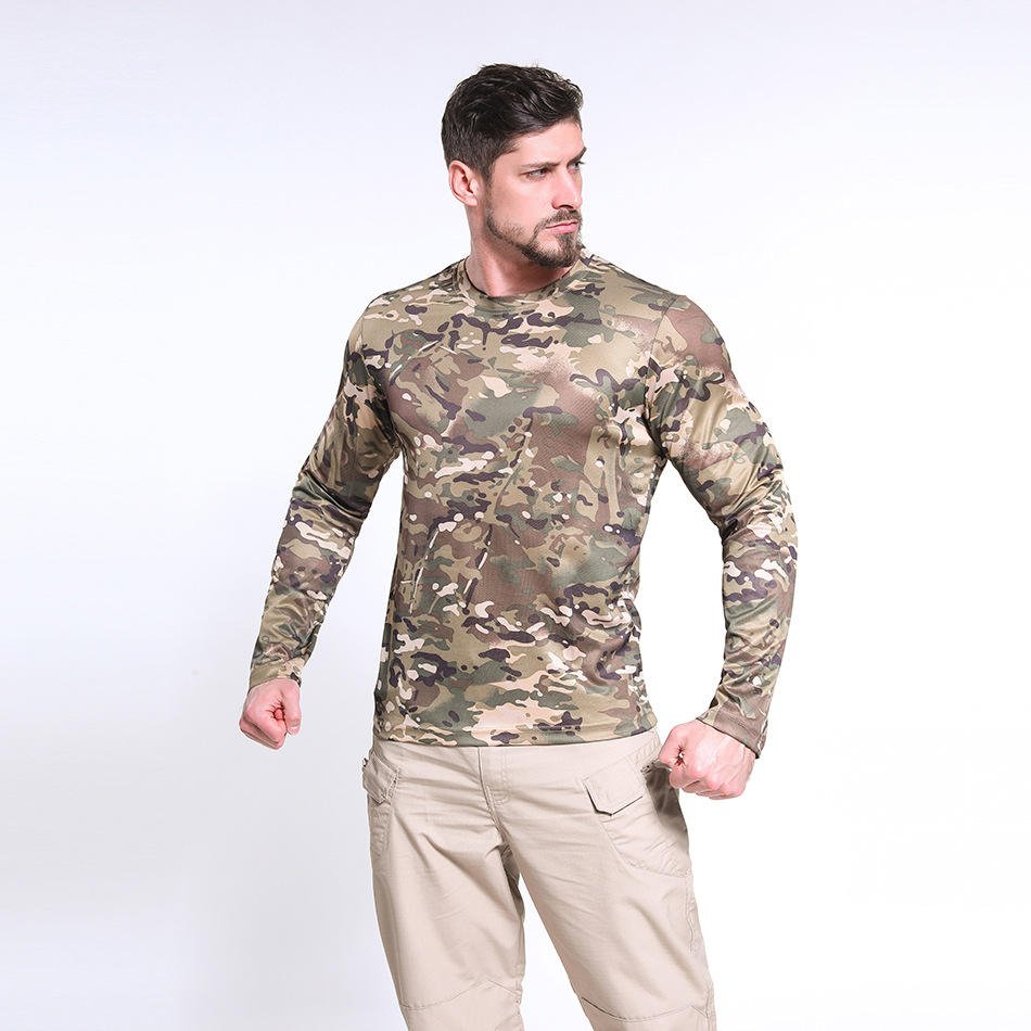 Hc38fc933f7214d0eb3450e777d8657b9P Premium Men's Camouflage Hunting T-Shirt - Image 1
