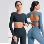 Women’s Long Sleeve Open-Back Yoga Top - Image 6