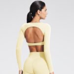 Women’s Long Sleeve Open-Back Yoga Top - Image 4